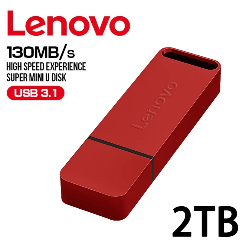 Lenovo-unidades Flash Usb 3,0 de 2TB, Pendrive de Metal de alta velocidad, 1TB, 512GB, 256GB, unidad Usb portátil, memoria USB resistente al agua