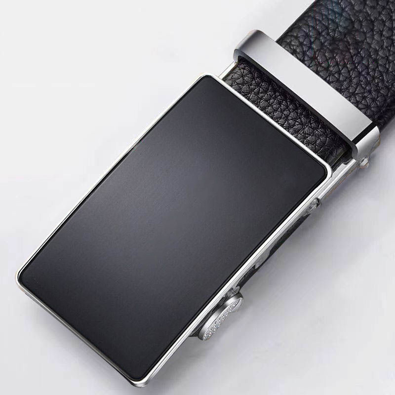 Cowhide belt, men's leather belt, automatic buckle, men's top layer, high-end trendy buckle