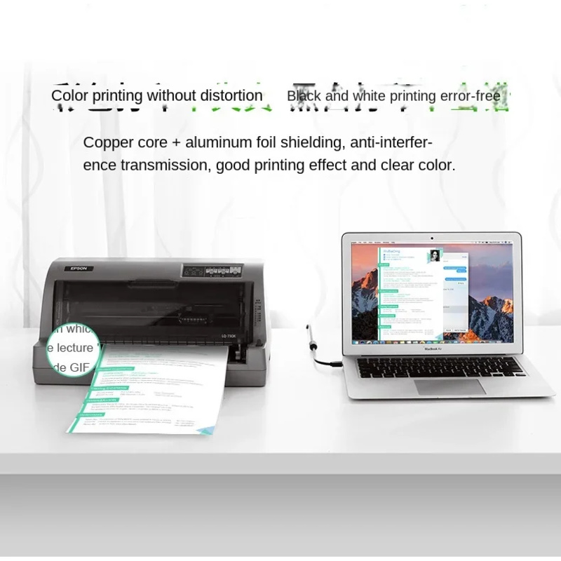 Cabo USB macho de alta velocidade 2.0 A para B para Canon Brother Samsung HP Epson Cabo de impressora 1m 1,5m