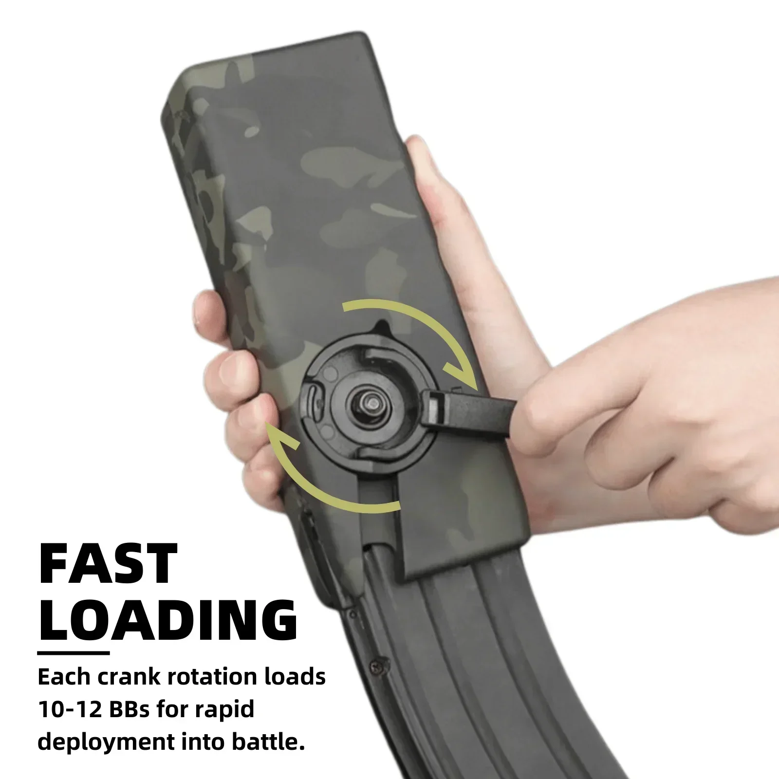 SuprLoad 1000 Capacity Airsoft Speed Loader with Sound Dampening Pad for 6mm BBs, M4 Hand Crank Magazines Airsoft Gear