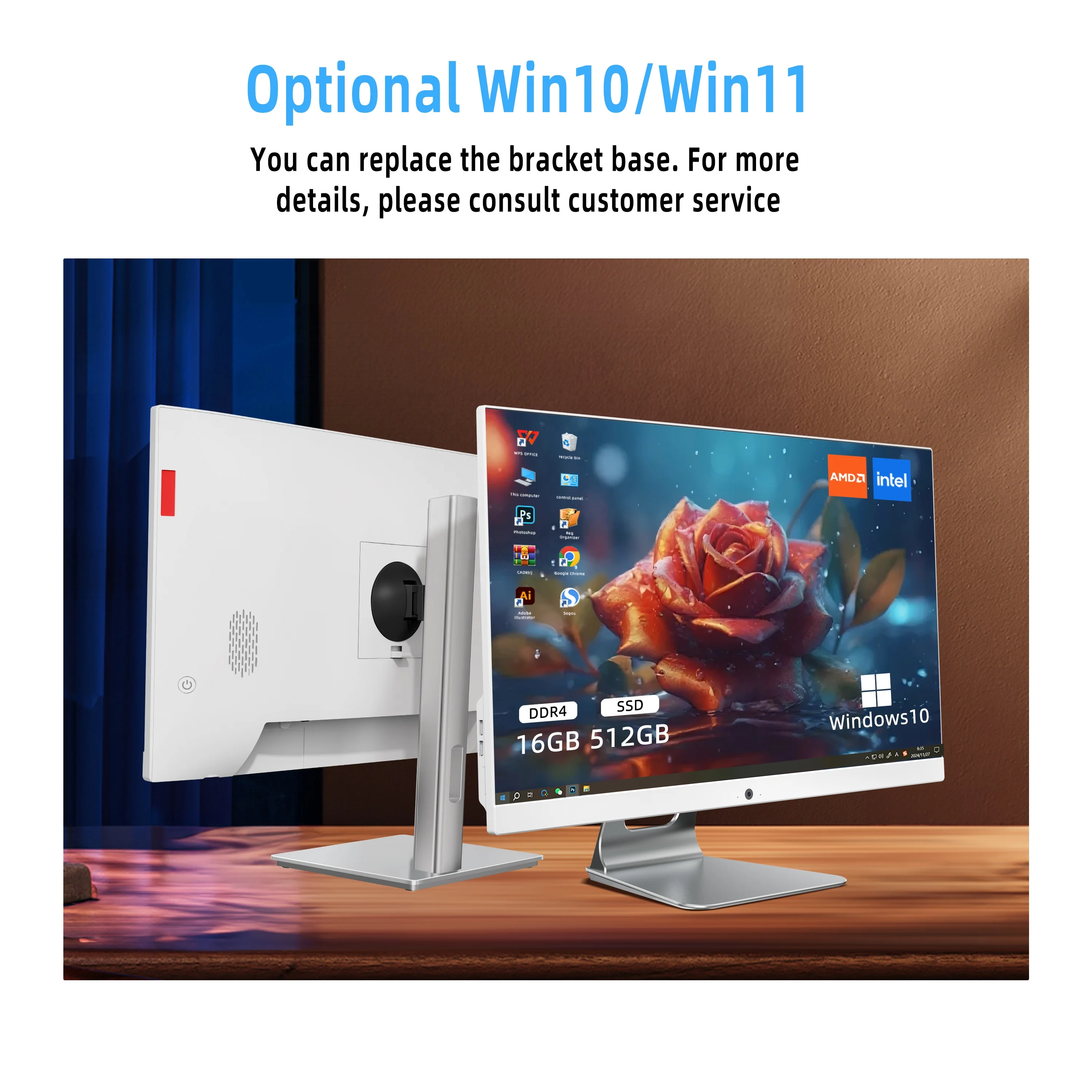 Hochwertiger All-in-One-Computer All-in-One mit Win10 23,8 Zoll AIO 1 TB 512 GB Weiß All-in-One