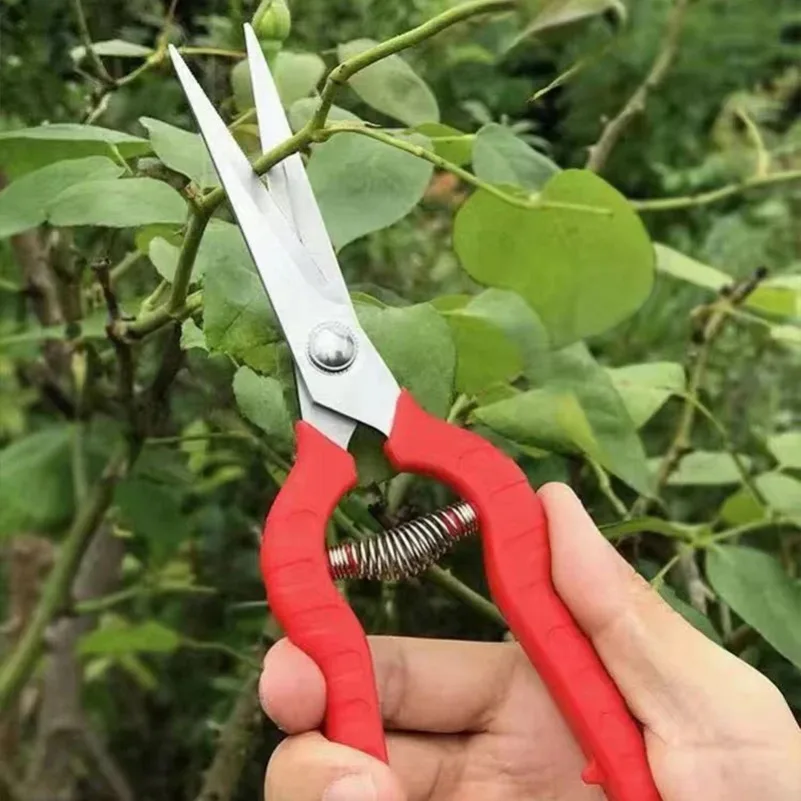 One-handed Sharp Blade Pruning Shears Branch Grass Garden Fruit Tree Trimming Scissors Knife Non-slip Handle Cutting Knife Tools