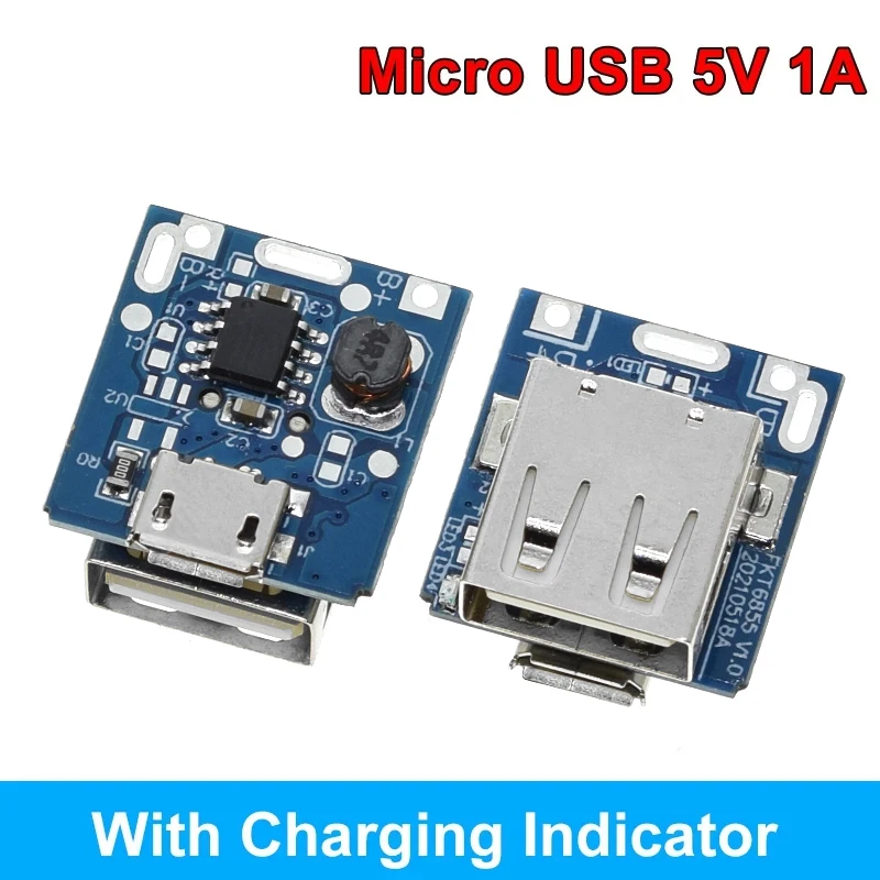 Повышающий преобразователь Type-C/Micro USB 5 В, 1 А, 2 А, повышающий модуль питания, аксессуары для мобильных устройств с защитным светодиодным индикатором