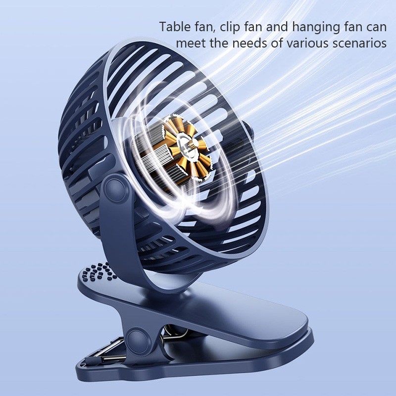 Ventilador de escritorio con clip Mini ventilador de escritorio de refrigeración USB silencioso de 3 velocidades 360 °   Gire los ventiladores eléctricos portátiles del clip del ventilador para el refrigerador de aire de los corchos