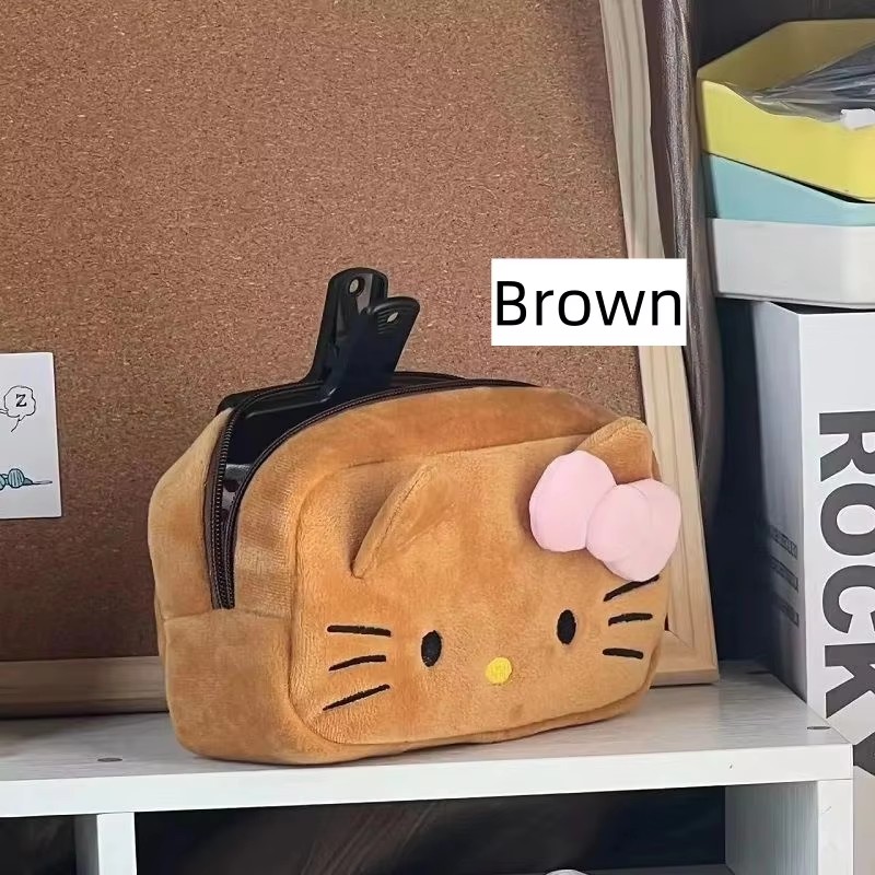 Simpatica borsa portaoggetti in peluche Borsa per trucco Scatola per matite Borsa per matite Borsa portaoggetti in peluche Accessori Nuove forniture per studenti