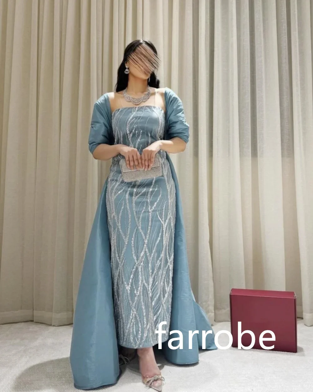 ที่กําหนดเองคุณภาพสูง JERSEY Pleat A-Line สแควร์คอ MIDI ชุด Bespoke โอกาสชุดคลาสสิกประณีตสไตล์โมเดิร์น Pas
