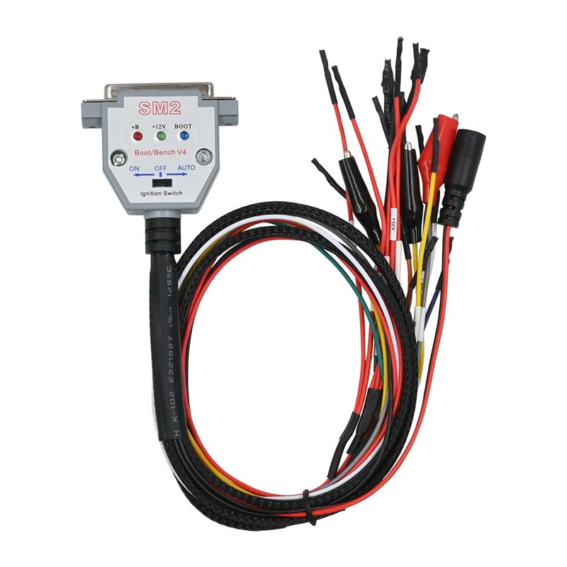 SM2 PRO J2534 Cable de 3 luces LED Cable de banco DB25 Cable de entrada ECU para VCI leer y escribir ECU BATT VCC KLINE CAN-L CAN-H