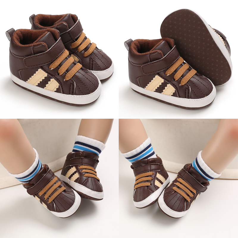Nouveau marron bébé baptême baptême chaussures marche enfant en bas âge chaussures semelle souple nouveau-né anniversaire infantile enfants garçon baskets