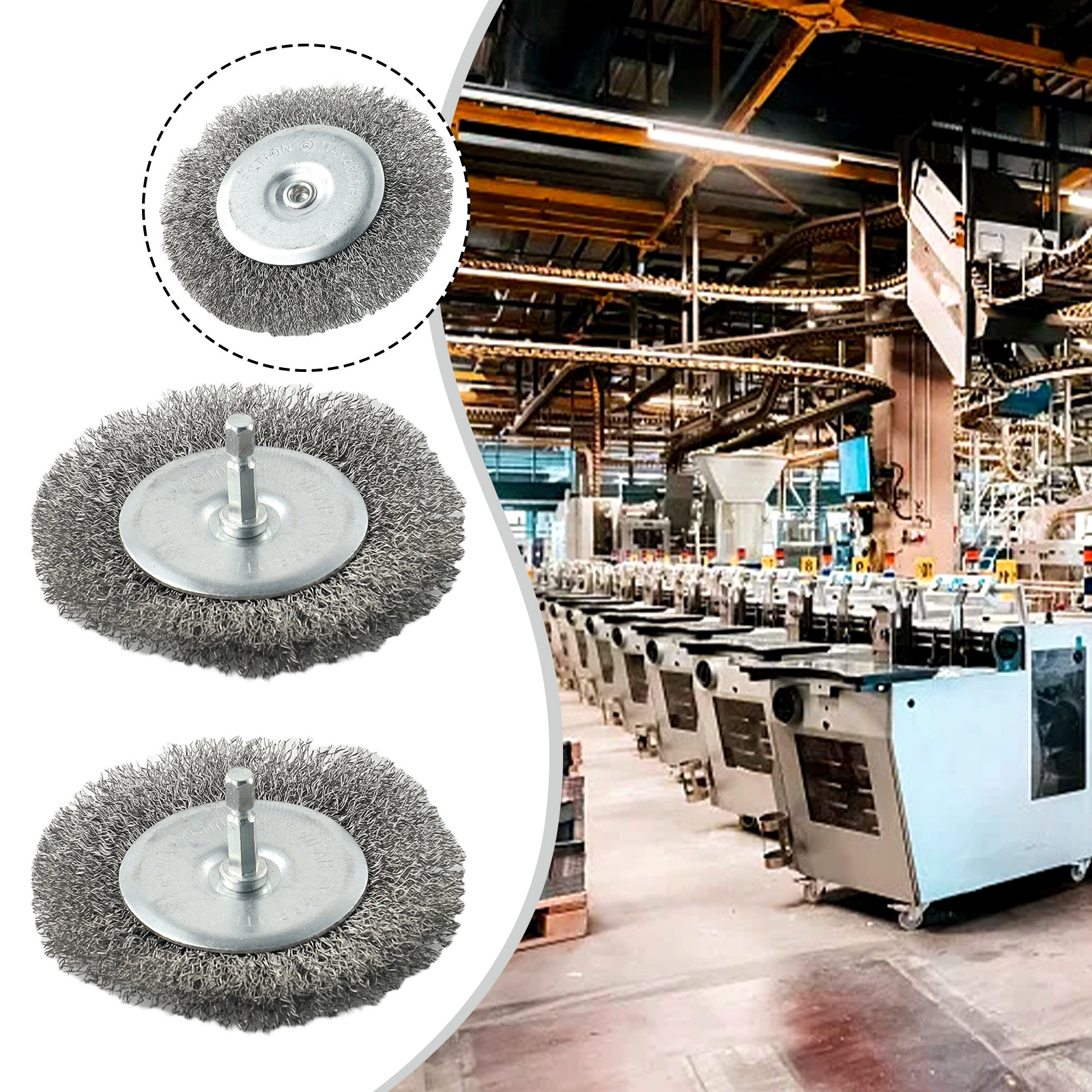 2pc Stainless-Steel Electric Joint Brush Replacement Brush Wire Brush Set Metal Grout Brushes 6mm Shank For EFB 400 401 Blister