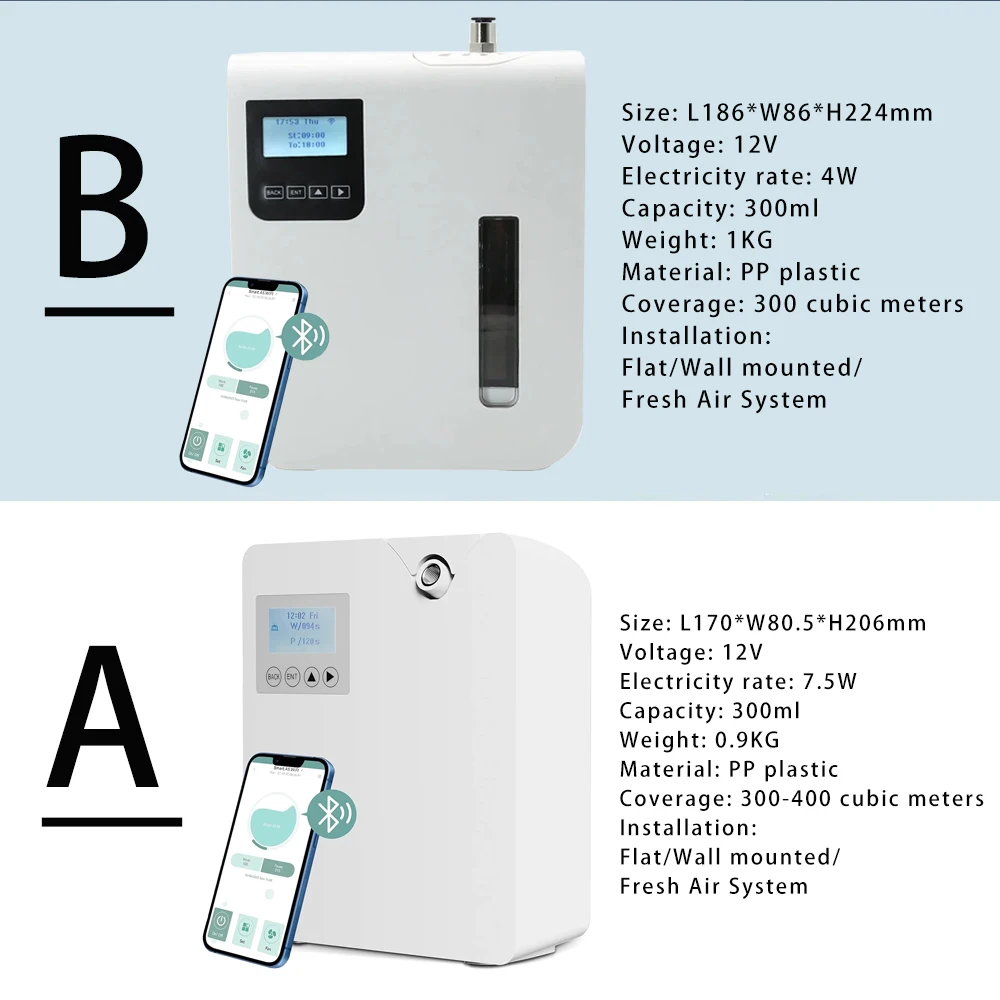 Difusor de aroma sem água 300ml, controle wi-fi, difusor de óleo essencial, função temporizador, dispositivo de fragrância aromática para casa, hotel