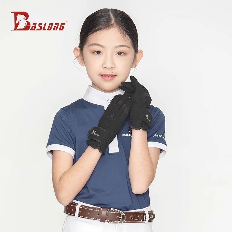 Baslong キッズ乗馬グローブ 一年中滑り止め耐摩耗性キッズ乗馬用品 ナイトグローブ ハーネス用品