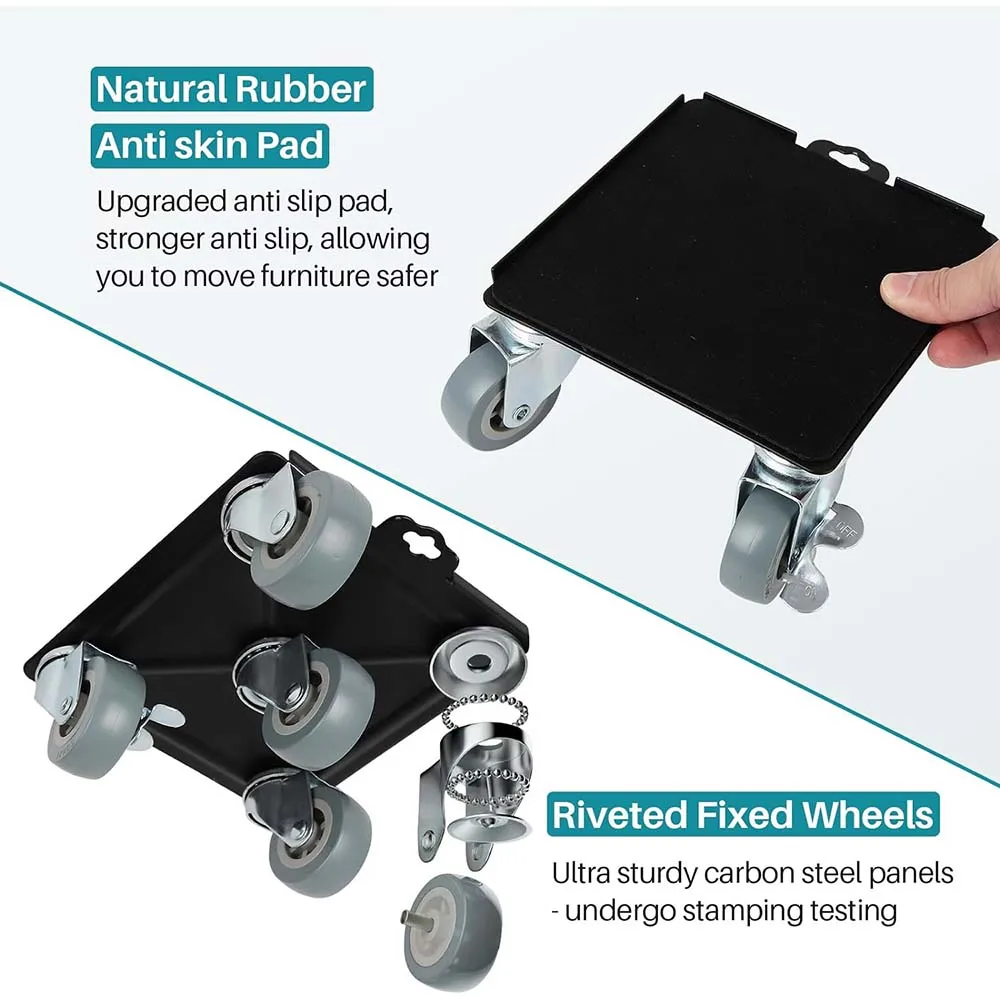 Upgrade Large Furniture Dolly, Furniture Movers With 5 360° Rotation Wheels And Brake, Maximum Load 3306LBS, Furniture Moving To