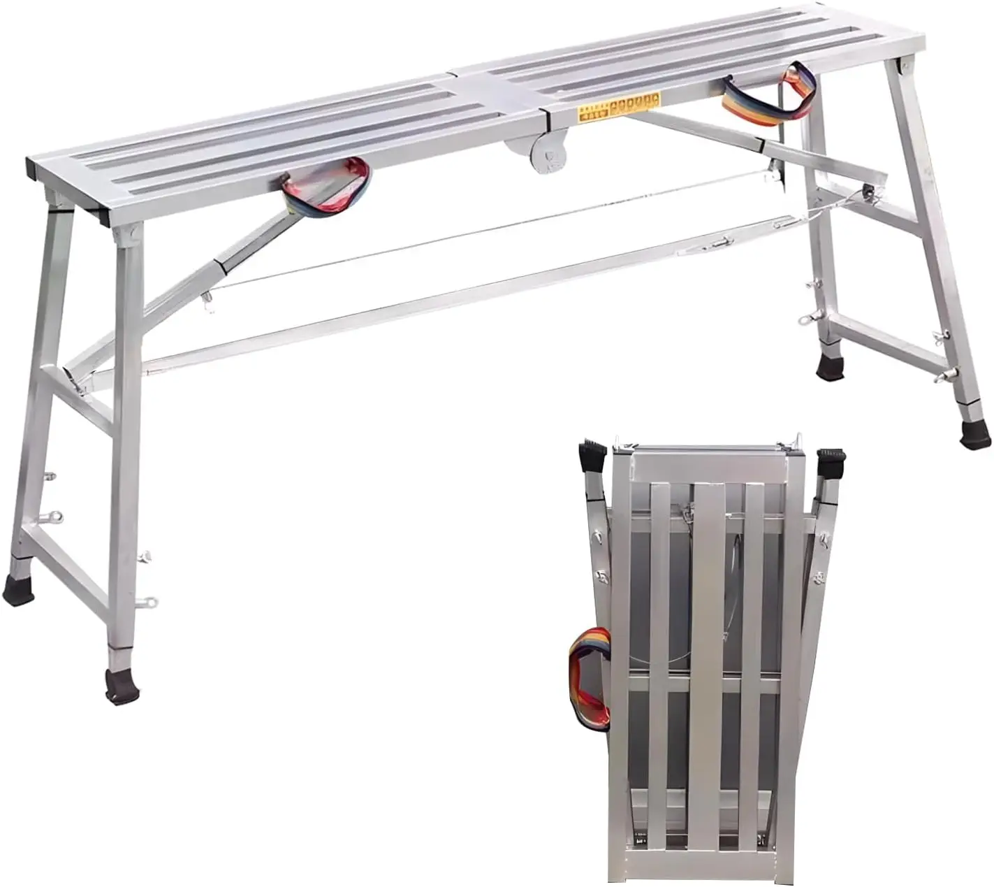 Piattaforma da lavoro pieghevole, impalcatura portatile regolabile, resistente per la pulizia dei tetti, 160 x 30 cm