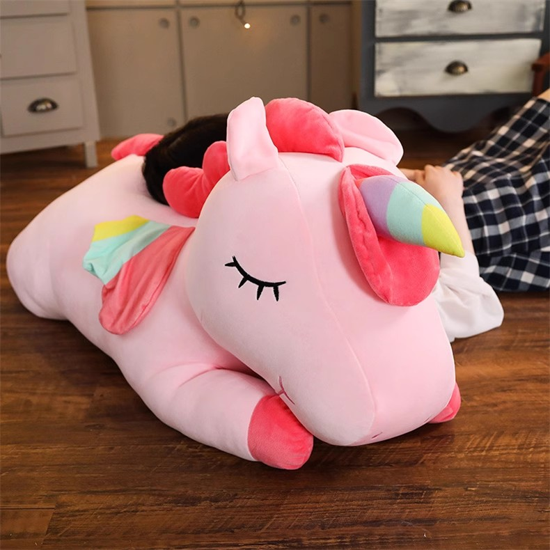 Unicórnio brinquedo de pelúcia unicórnio animal de pelúcia macio travesseiro, unicórnio de pelúcia presente de aniversário brinquedo de pelúcia macio, presente para crianças