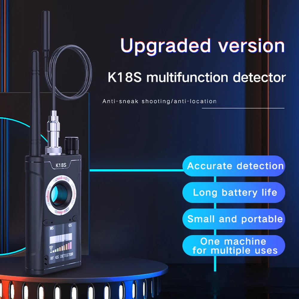 K18S GSM Wireless Detector Camera Audio Bug Finder GPS Signal lens Tracker Detect Multi-function Anti Camera