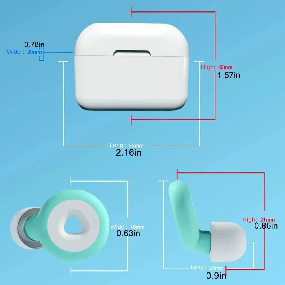1 paio di tappi per le orecchie in morbido silicone per il sonno, riduzione del rumore, cuffie antirumore impermeabili riutilizzabili per la protezione del nuoto da viaggio