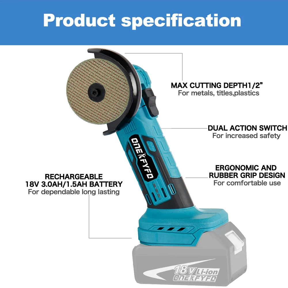 Brushless Mini 3inch Wireless Polisher 76mm Rechargeable Small Cutting Machine Power Tool for Makita Battery(No Battery)
