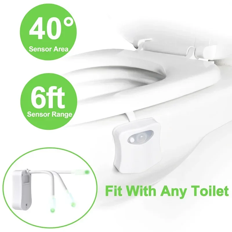 ZK30 Sensor de movimiento PIR inteligente asiento de inodoro luz nocturna 8/16 colores retroiluminación impermeable para inodoro lámpara LED WC luz de inodoro