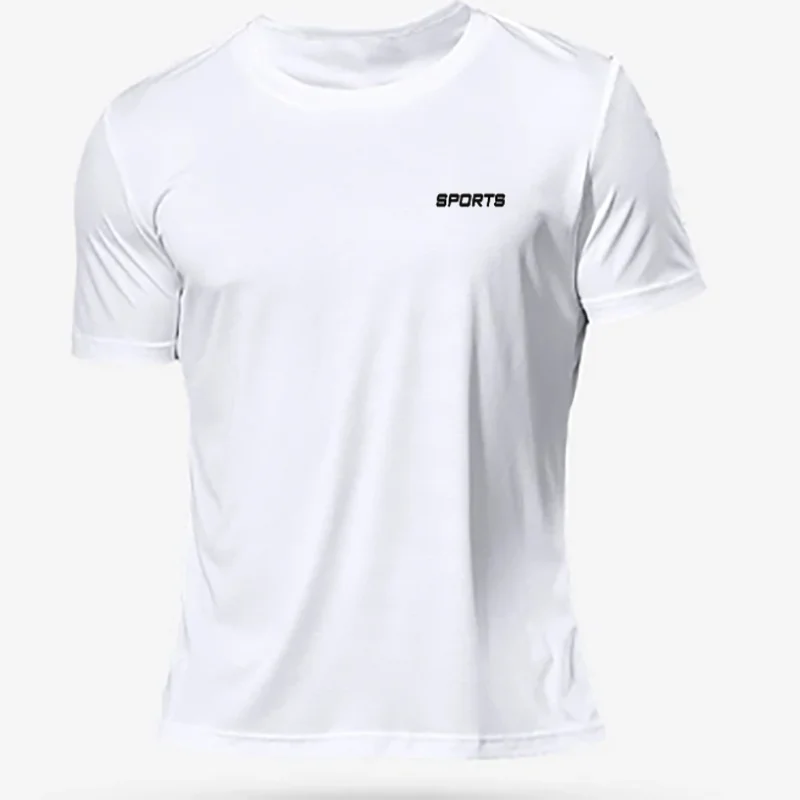 ผู้ชายใหม่ฤดูร้อน T เสื้อกีฬา TShirt หลวม Men Quick Drying Jogging ชายการฝึกอบรมสบายๆทุกวันฟิตเนส Tee Tops