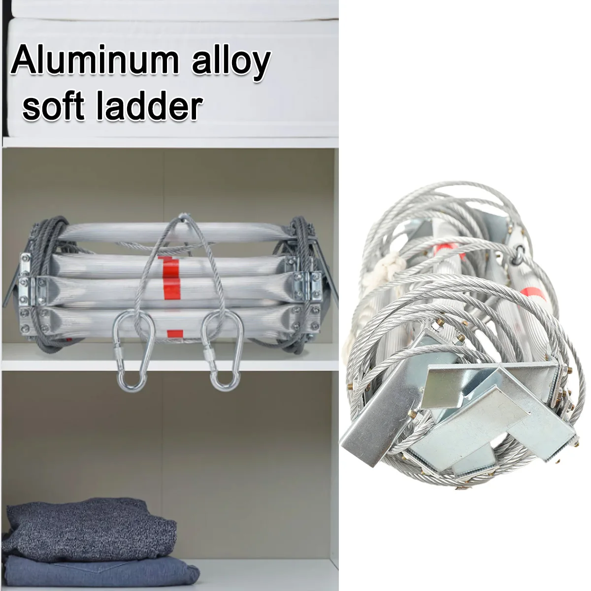 Scala morbida in lega di alluminio da 5 m Scala in corda per fuga antincendio Prevenzione antincendio domestica Scala da arrampicata per ingegneria di salvataggio ad alta quota