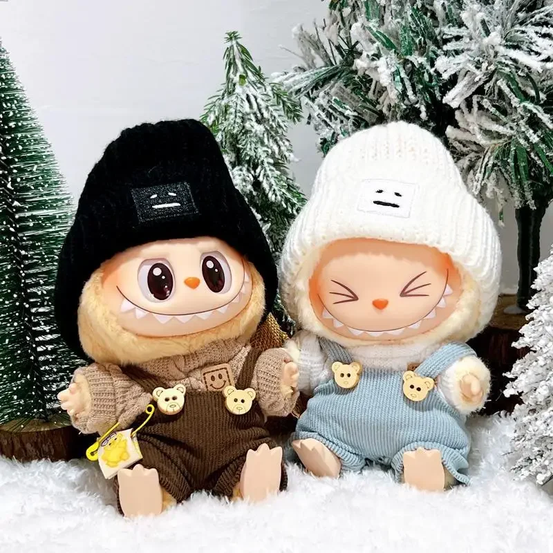 สําหรับ Labubu v1/v2 นั่งเสื้อผ้าเด็กคริสต์มาสแต่งตัวหมีหลวมน่ารัก macaron labubu อุปกรณ์เสริมน่ารักตกแต่งเสื้อผ้า