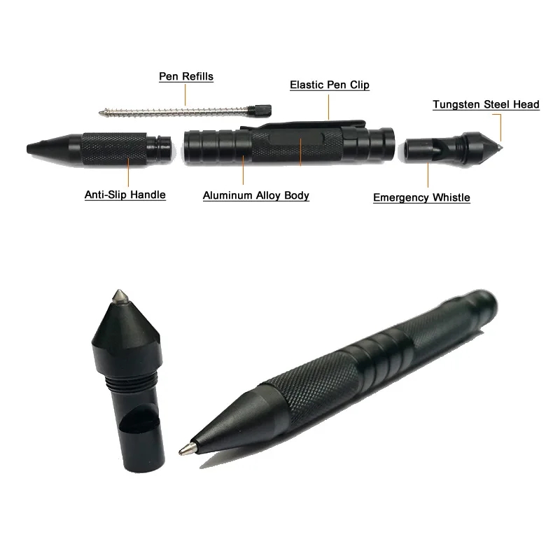 Portable Multi-Function 3-In-1 Tactical Pen Aluminum Emergency Self Defense EDC Tool For Outdoor Protection Survival Self Rescue