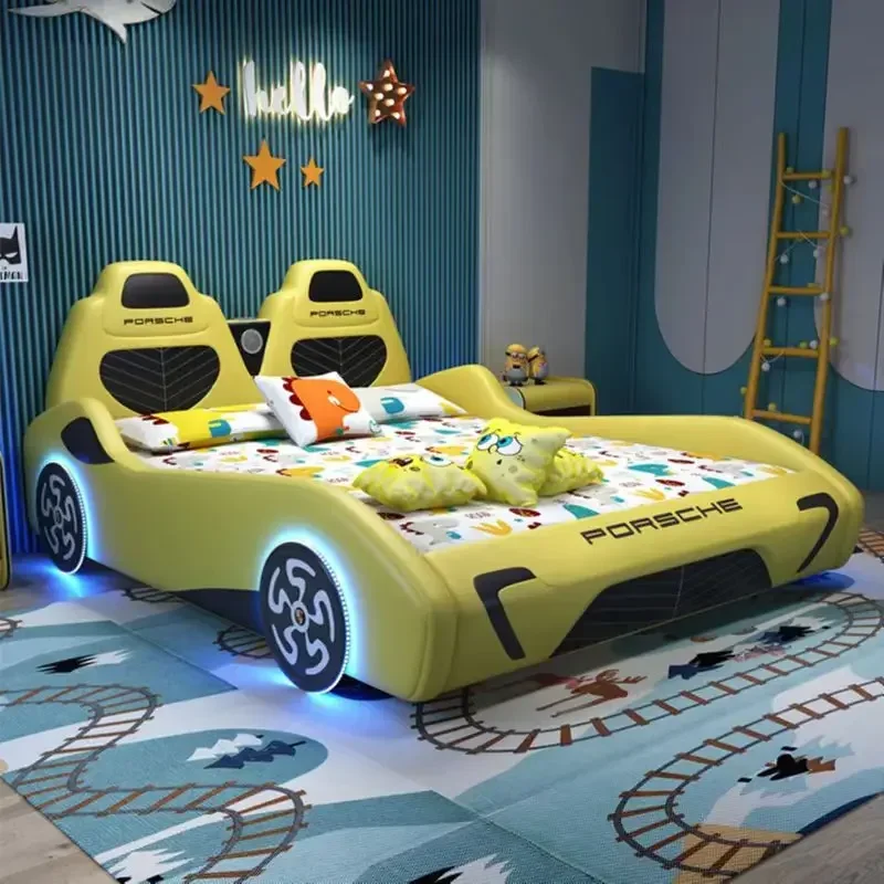 Design meninos de luxo cama casal colchão conjunto luzes moderno loft crianças cama do bebê meninas camas de dormitório móveis para o quarto