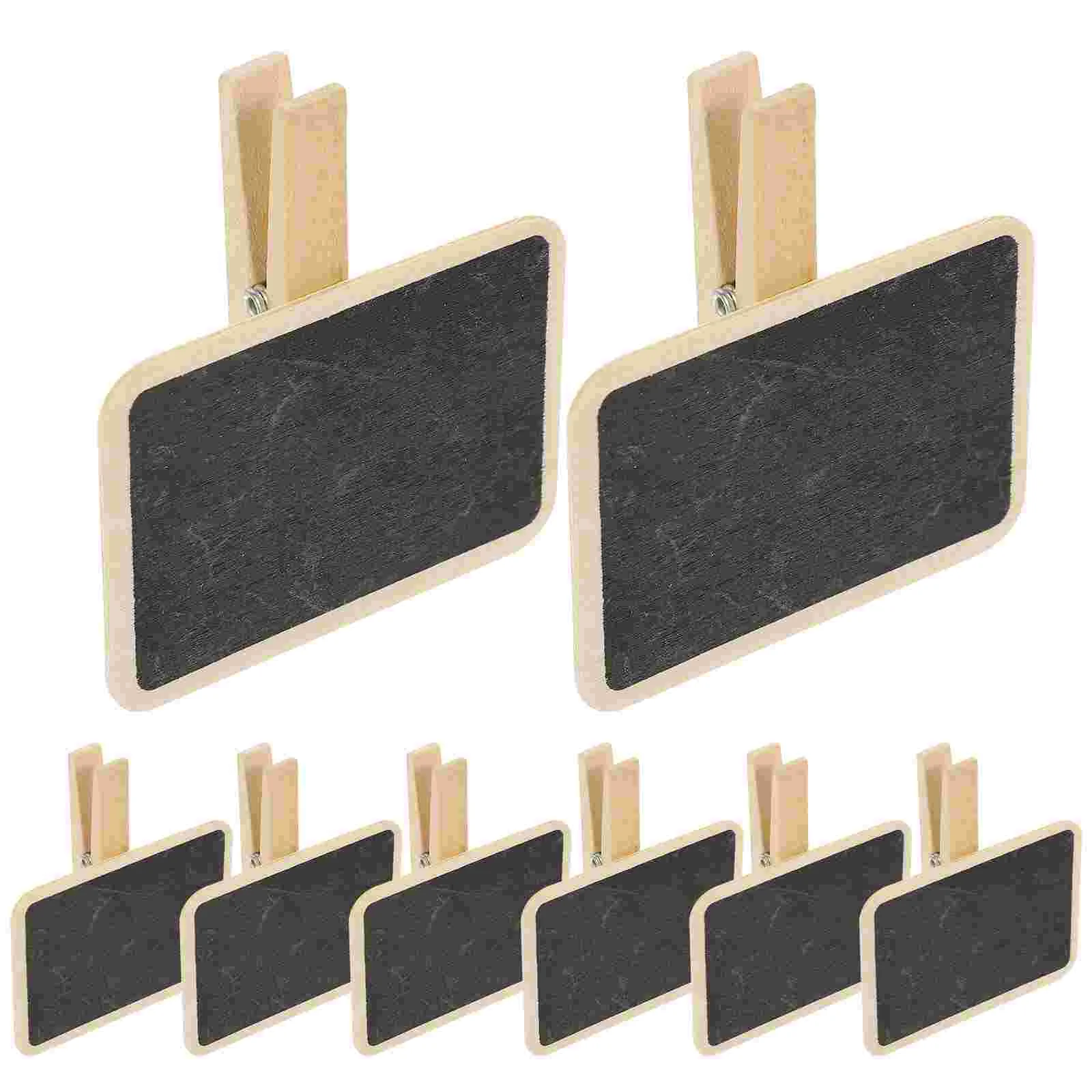 10Pcs Rectangle Chalkboard With Wooden Clips Blackboard Marker Message Board Planter Pot Labels Garden Nursery Presentation