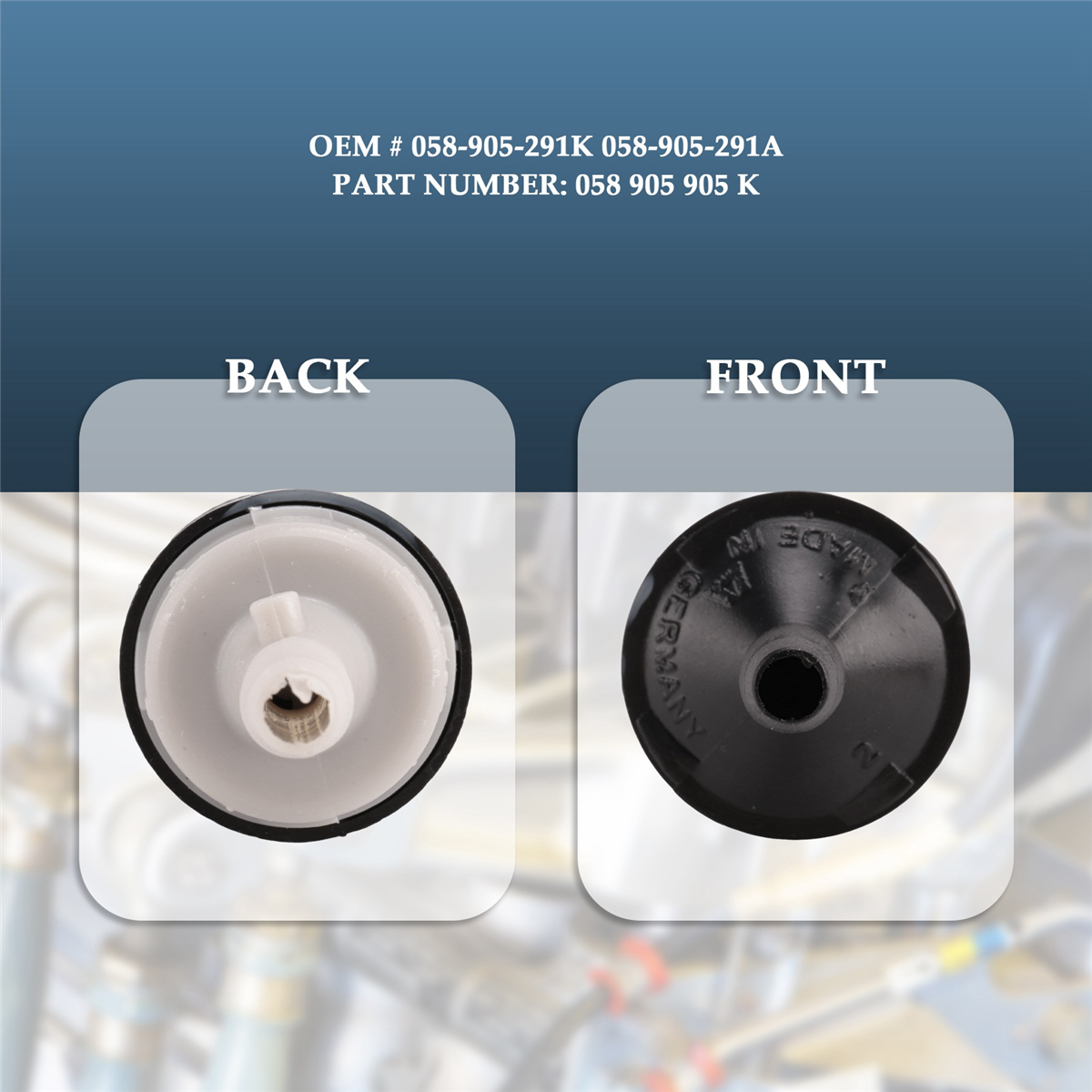 Válvula de retenção da bomba de ar do vácuo, Audi A4 TT Passat 1.8T Número da peça: 058 905 291 058 905 291K