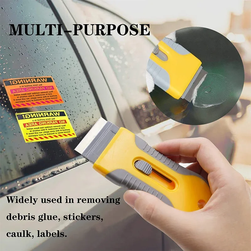 Scraper Blade Tool or 5pcs Blades, Retractable Paint Stripping Cleaning Tool for Removing Paint From Label Stickers Decals Glass