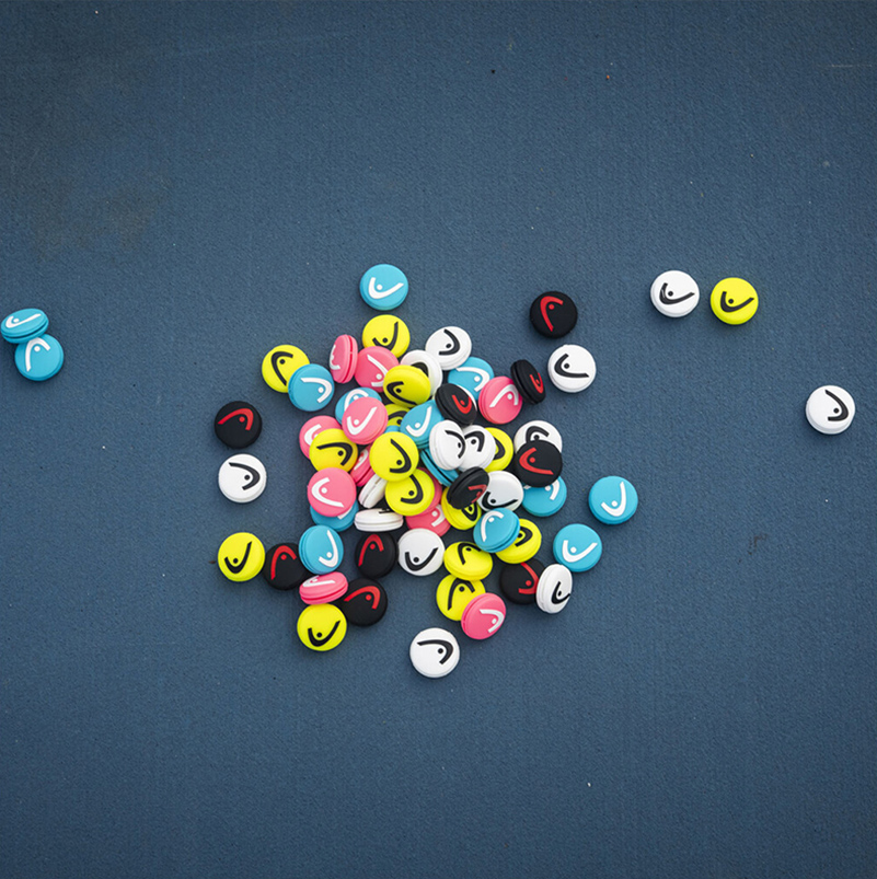 หัว 10/30/50pcs ไม้เทนนิสโช้คอัพสองด้านหัวปลาโลโก้ซิลิโคนโช้คอัพบาร์ Multi-สีโช้คอัพ