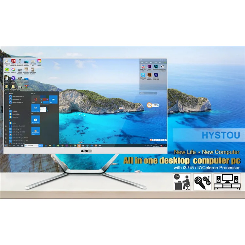 23.8 27 Inch GTX 8 Core CPU I7 9700F 16GB RAM 1TB SSD Gaming Pc 8K All In One Desktop Computer