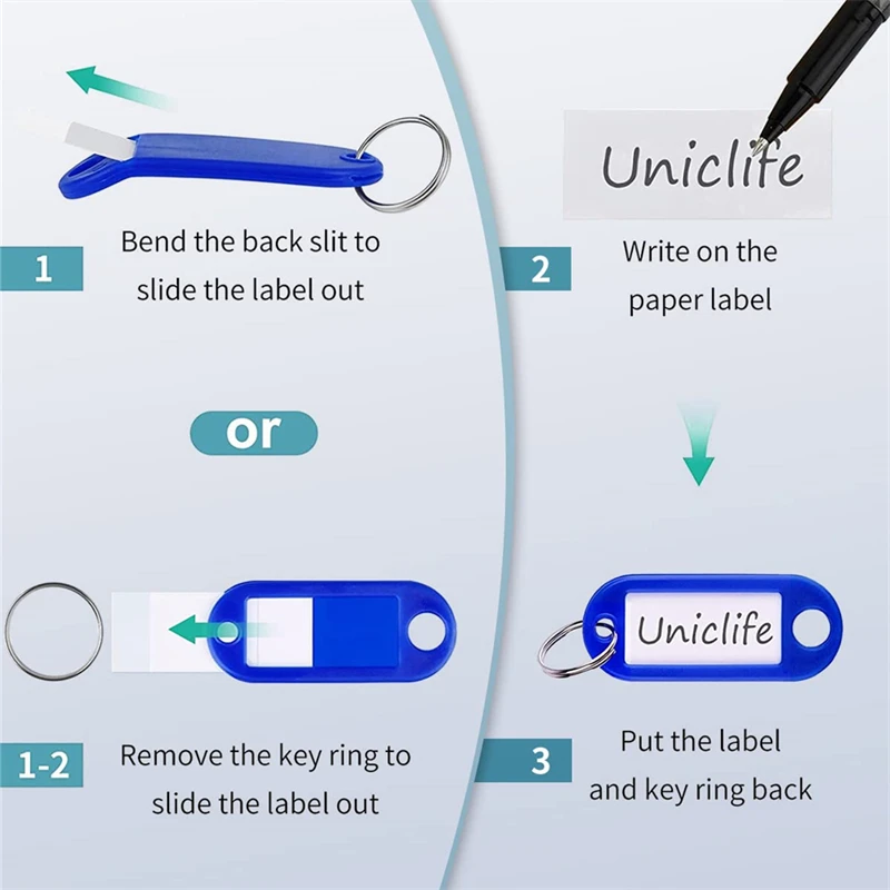 50 stuks Kleurrijke Plastic Tags Hotel Nummer Classificatie Kaart Key Tags Labels Naam Bagage Tag ID Naam Tags Met Split Ring