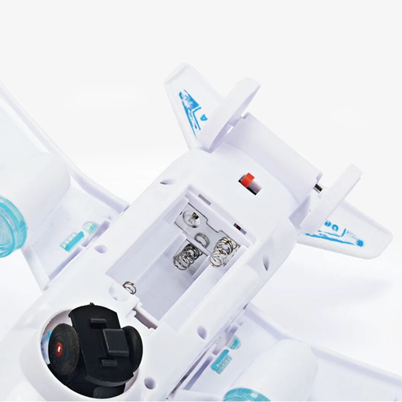 คริสต์มาสเด็กของขวัญอิเล็กทรอนิกส์เครื่องบินของเล่นเพลง Autopilot หมุนเสียงแฟลชเครื่องบินของเล่นเพื่อการศึกษาเด็ก