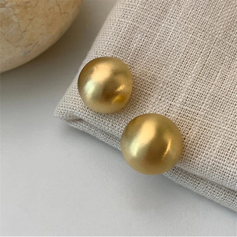 Pendientes semicirculares de Metal esmerilado cepillado de diseño Simple y lujoso, joyería nueva para mujer, accesorios de moda para fiesta de Navidad 2023
