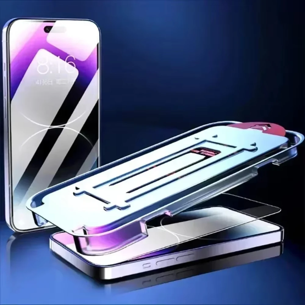 NNBILI 3枚入り 無塵施工 強化ガラス iPhone 13 14 16 15 11 12 17 Pro Max 17Air 15 16 14 Plus X用 画面保護フィルム