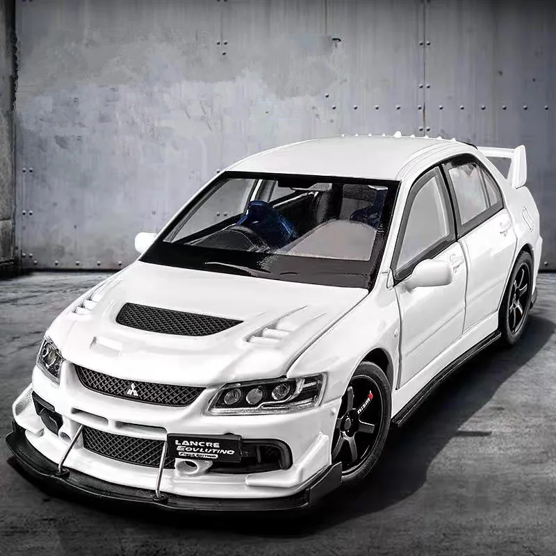 1:32 Mitsubishi Lancer Evolution EVO IX 9 modelo de coche deportivo de aleación Diecast vehículos de carreras de Metal modelo de coche luz de sonido regalos para niños