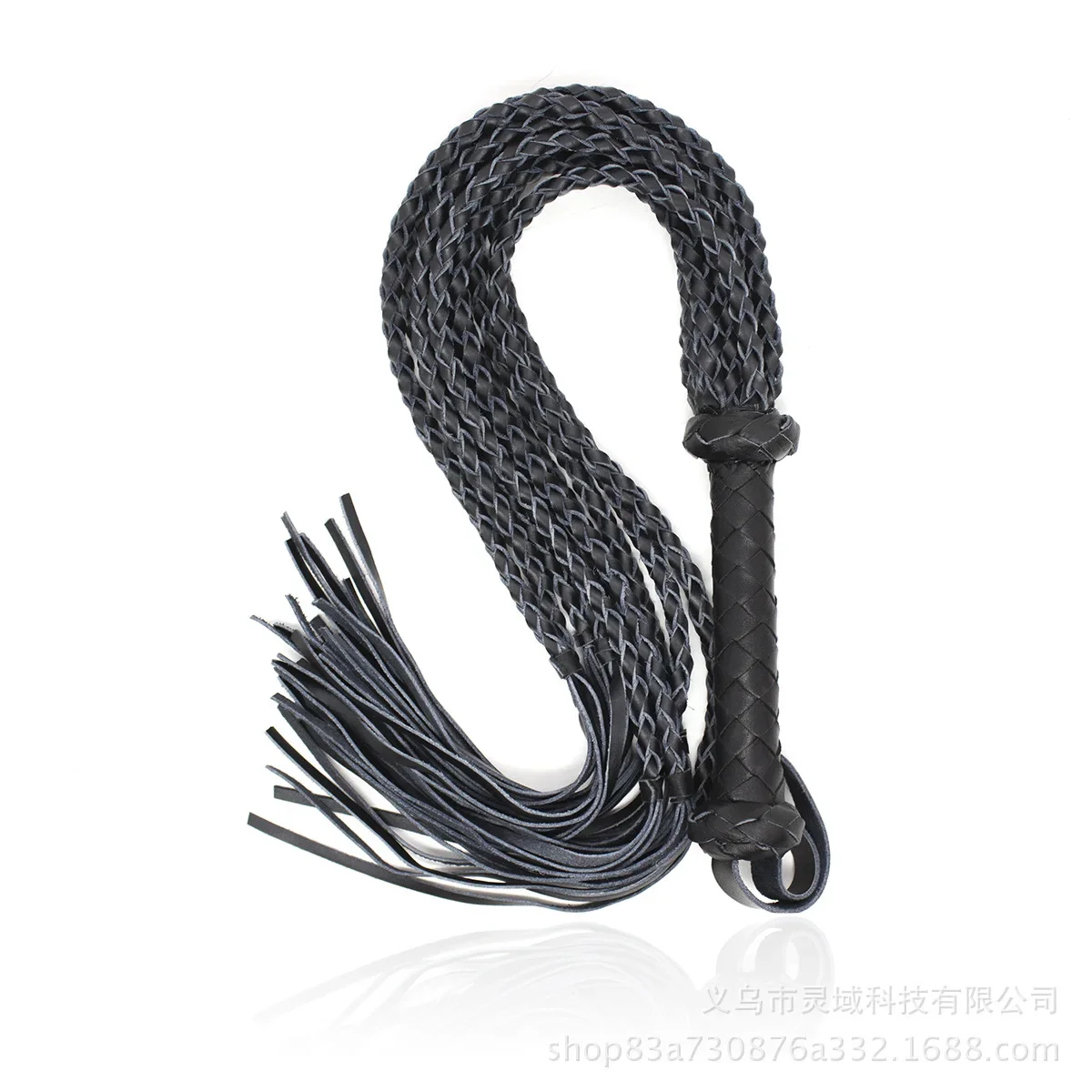 Manico intrecciato nero e rosso coda manico in pelle Flogger fatto a mano frusta cavallo Racing Flogger nuovo