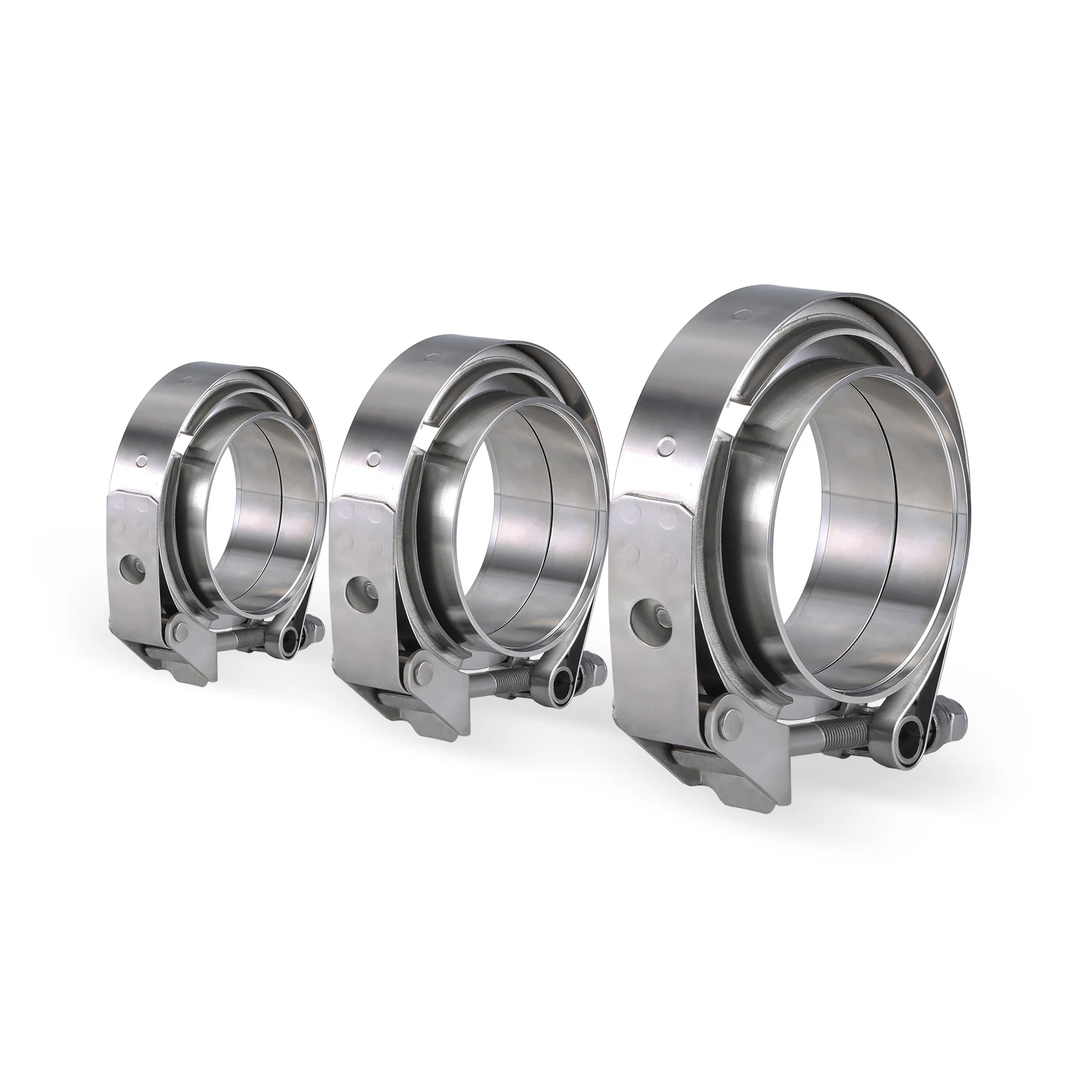 Stainless Steel  2.5" 3" 4" Quick release V Band Clamp 63mm 76mm Turbo Exhaust Pipe Vband Clamp Male Female Flange V Clamp Kits