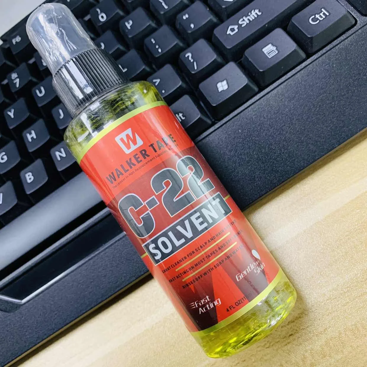 4 FL OZ 118ml Walker Tape C-22 Solvent Remover  Great Cleaner For Scalp And Hair Systems Fast Acting on Most Tapes
