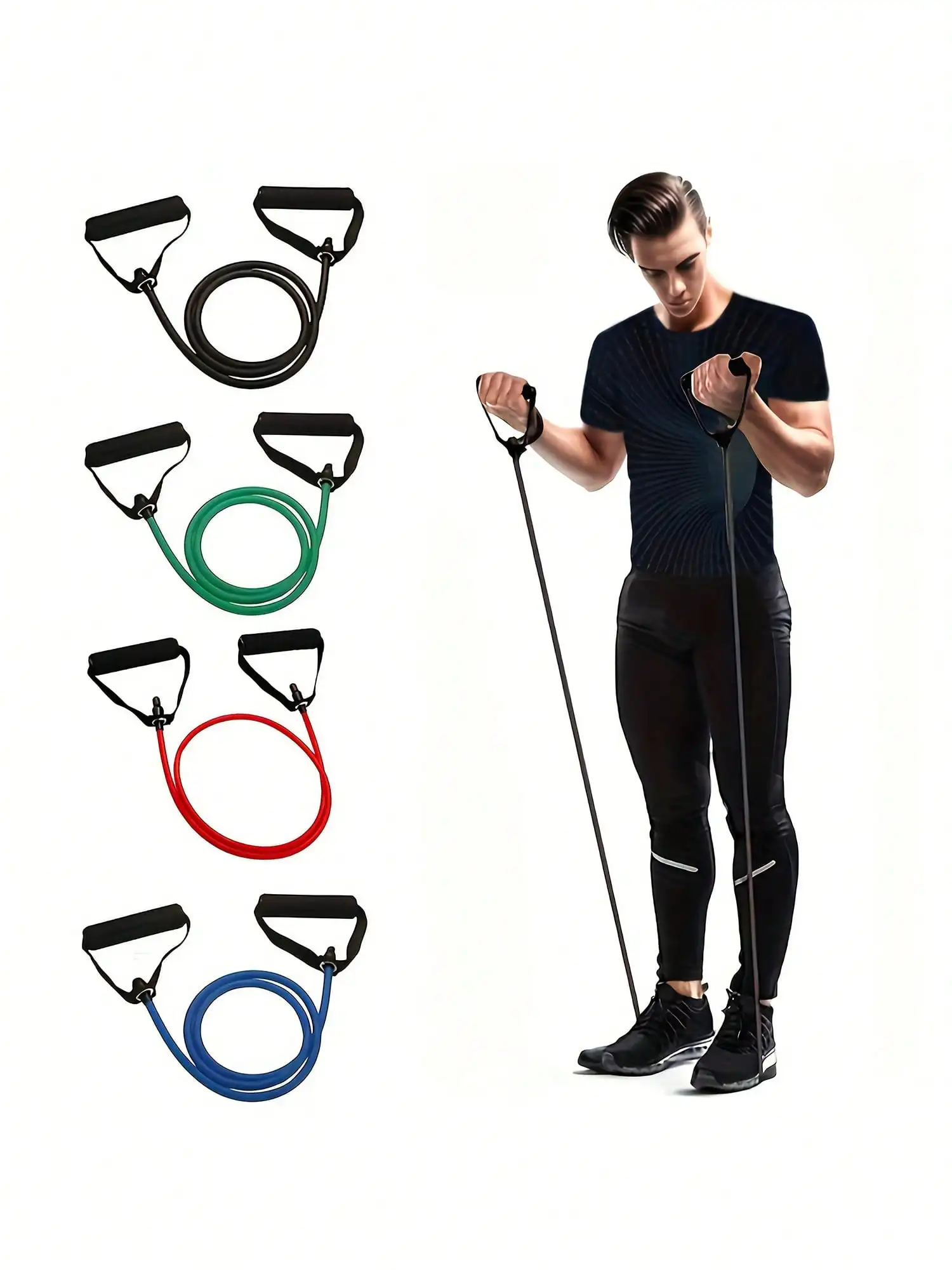 Resistance Bands With Handles, Exercise Bands, Workout Bands With Handles For Men Women, Strength Training Equipment At Home