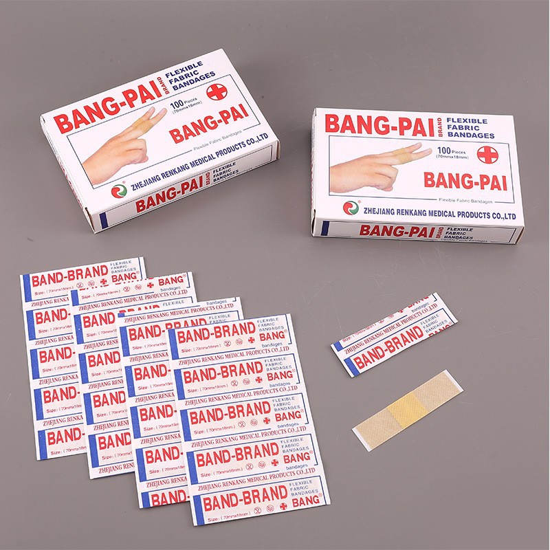 100 pçs impermeável respirável gesso pegajoso acampamento ao ar livre bandagem médica hemostática curativo remendo família reserva band aid
