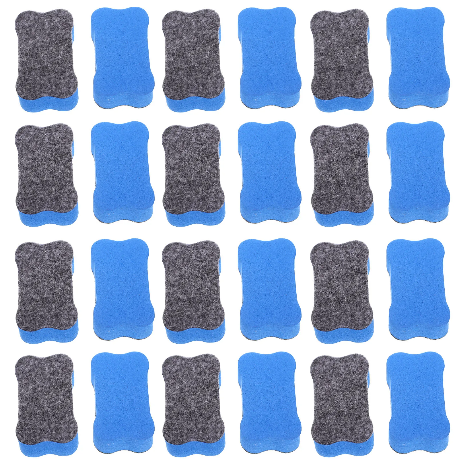 24 Pcs Whiteboard Eraser Dry Erase Erasers EVA Felt Cloth Bone Shaped Teacher Supplies Classroom Accessories Presentation Tools