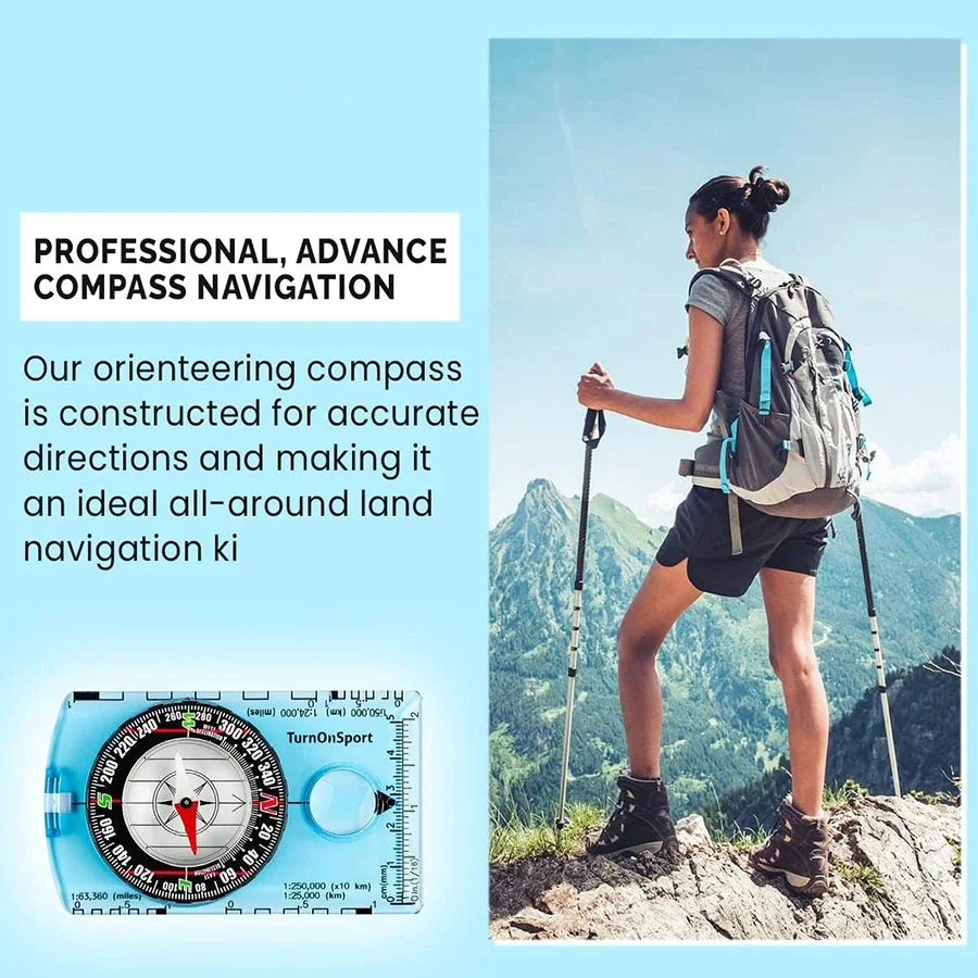Hiking Backpack Directional Compass Outdoor Waterproof Professional Camping Compass Best Survival Gift For Map Reading