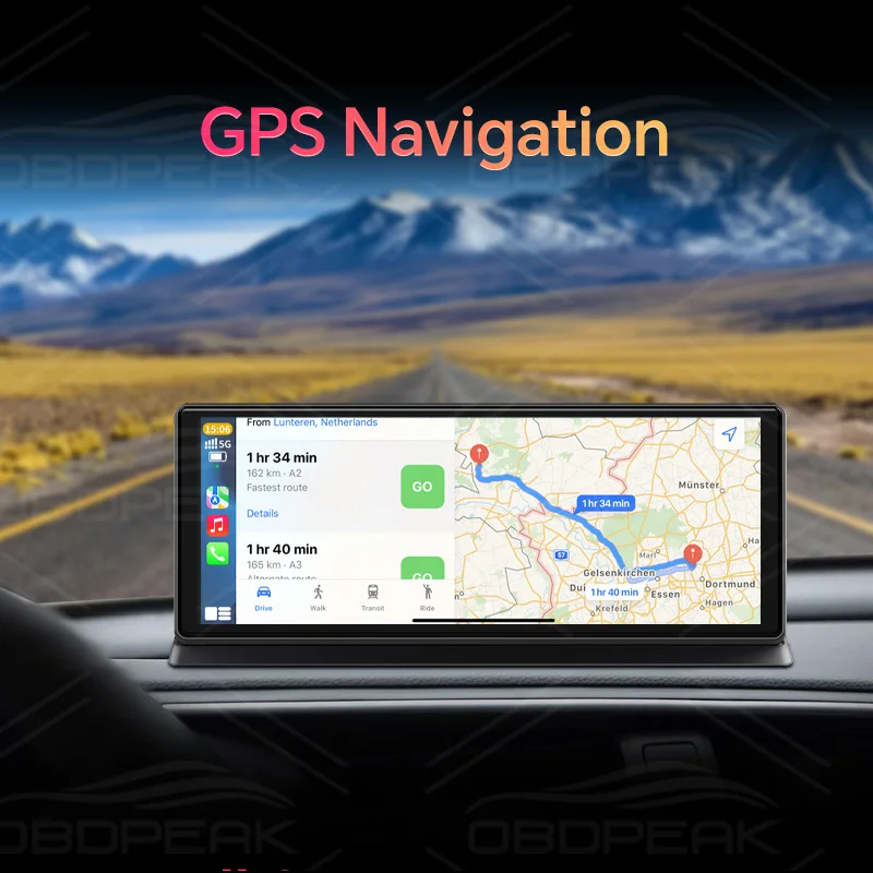 Carplay sem fio Android Auto Ai Screen Dash Cam, gravador de vídeo Dual Len, painel de navegação GPS, câmera DVR 4K, K2 Pro, 11,3"