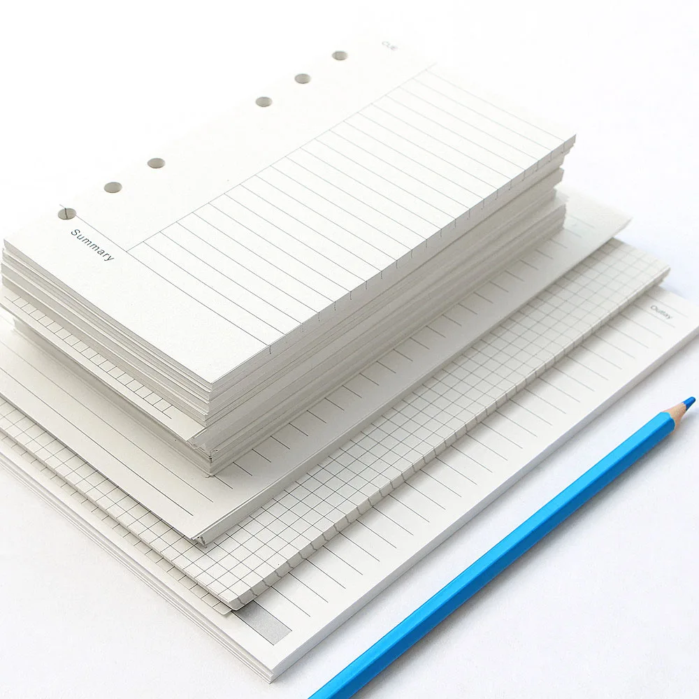 A5 A6 Loose Leaf Notebook Refill Spiral Binder Inner Page Diary Weekly Monthly Planner To Do List Line Dot Grid Inside Paper