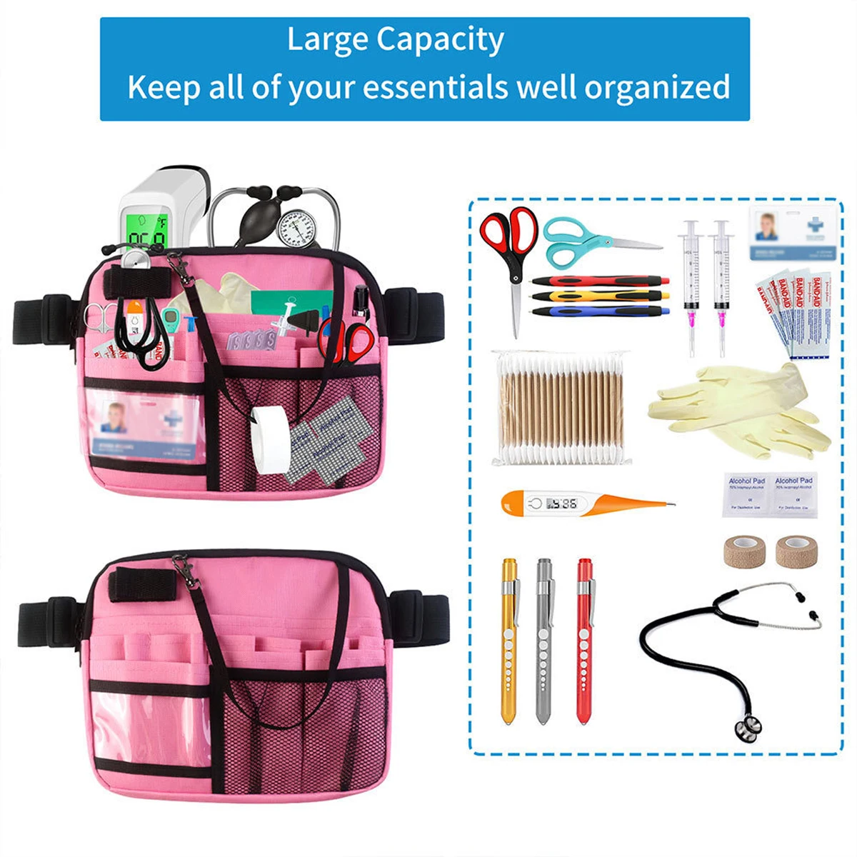 Verpleegster Heuptasje Multi Pocket Taille Organizer Riem met verstelbare tailleband Verpleegkundige heuptasje Organizer Pouch Draagbaar