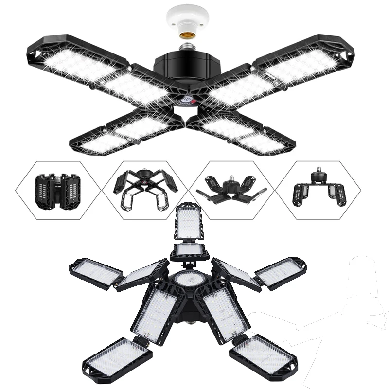 Potente lámpara Led para garaje, luces de trabajo de techo para taller, almacén, plegable, 15000 lúmenes, 150W, luz para iluminación Industrial de garaje