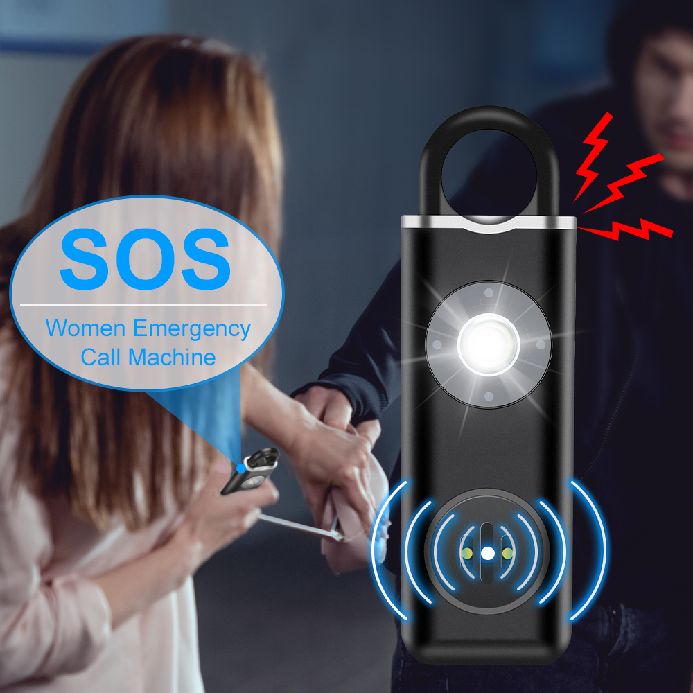 Siren Self Defense Personal Alarm for Women, Children, Elderly 130dB Loud Rechargeable Keychain Alarm with LED Strobe Light