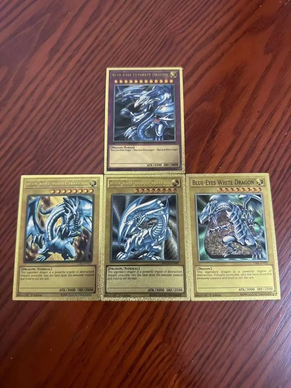 55pcs ฟอยล์สีทองพลาสติก Yu Gi Oh อะนิเมะการ์ดภาษาอังกฤษ Blue Eyes Exodia Obelisk Slifer Ra Yugioh คลาสสิก Proxy การ์ดเด็ก
